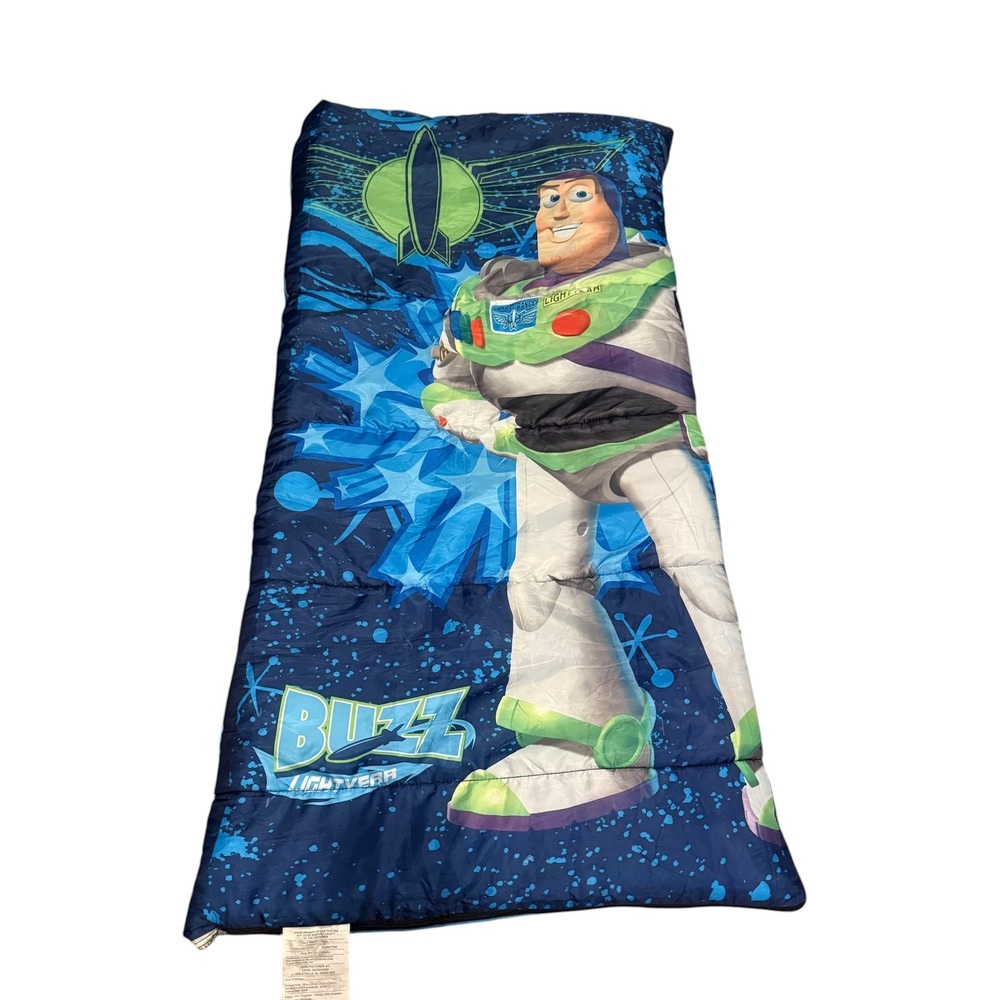 Disney Pixar Buzz Lightyear Sleeping Bag Kids Blue Toy Story Space Ranger Gear